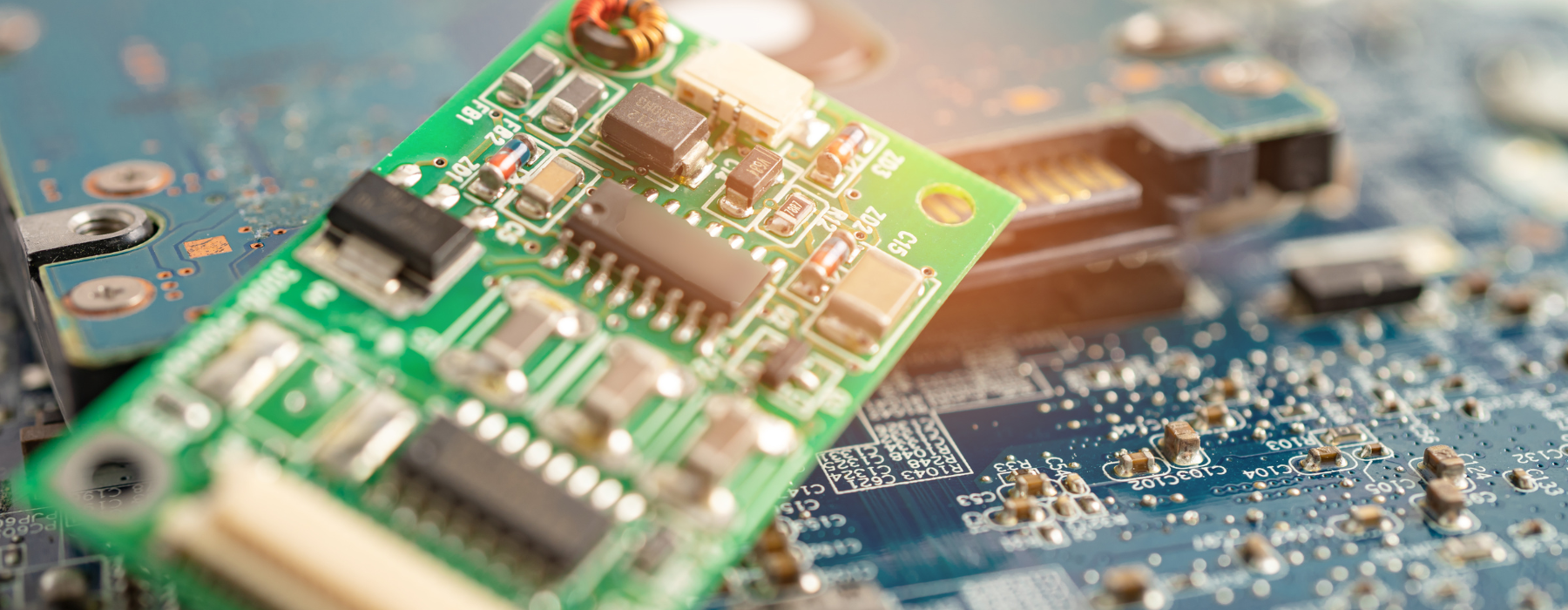 close up of electronics that have been coated in Parylene