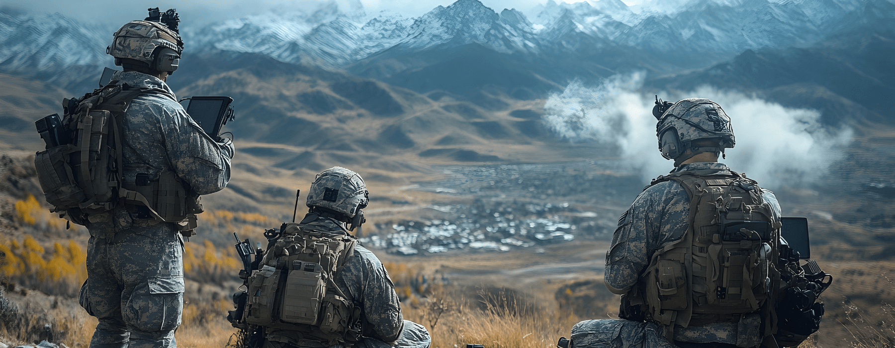 Soldiers Deploying Tactical Electronic Warfare Devices to Disrupt Enemy Signals on Battlefield