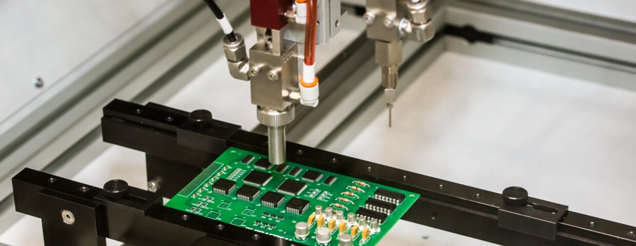 Flexible robotic conformal coating and dispensing system for selective coating potting, bead, and meter-mix dispensing applications